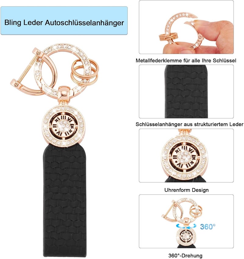 Koaudb Bling Car Key Cover with Keychain for LR4 Range Rover Sport Evoque Jaguar XF XJ F-Pace - Image 5