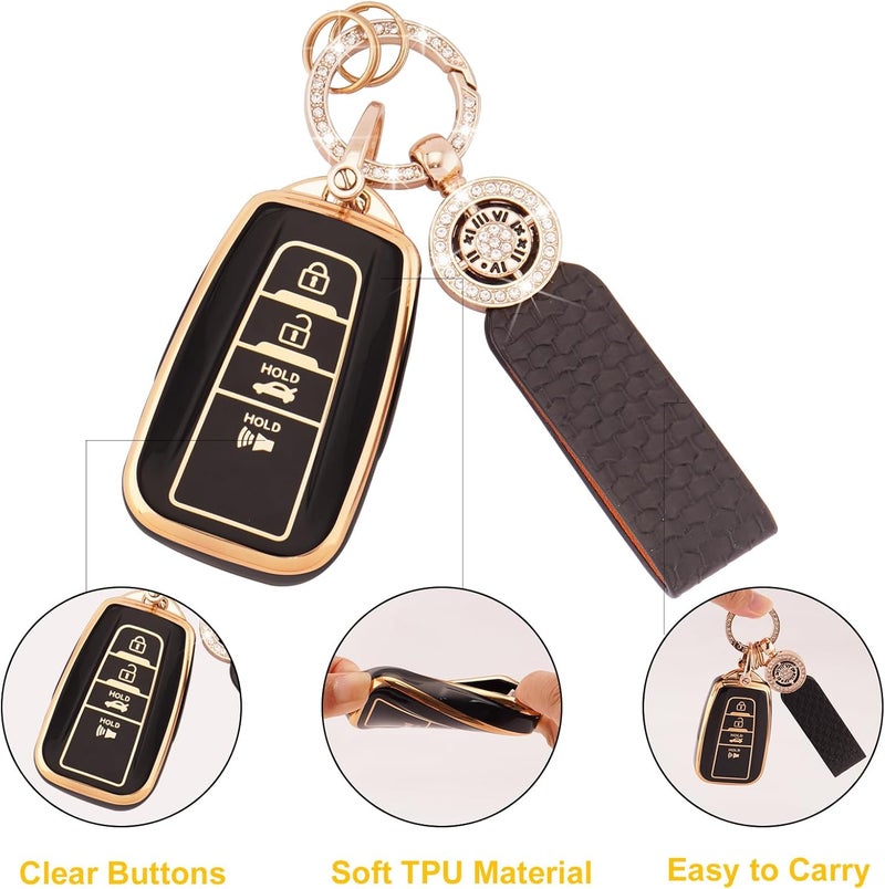 Koaudb Bling Car Key Cover with Keychain for LR4 Range Rover Sport Evoque Jaguar XF XJ F-Pace - Image 4