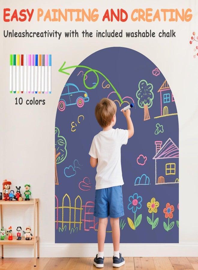OMKSIH Arch Magnetic Wall Decal for Kids 40x32 Inches Magnetic Chalk Board Sticker Magnet Chalkboard for Wall Peel and Stick Self Adhesive Blackboard Multifunctional for Playroom Home Office School - Image 4