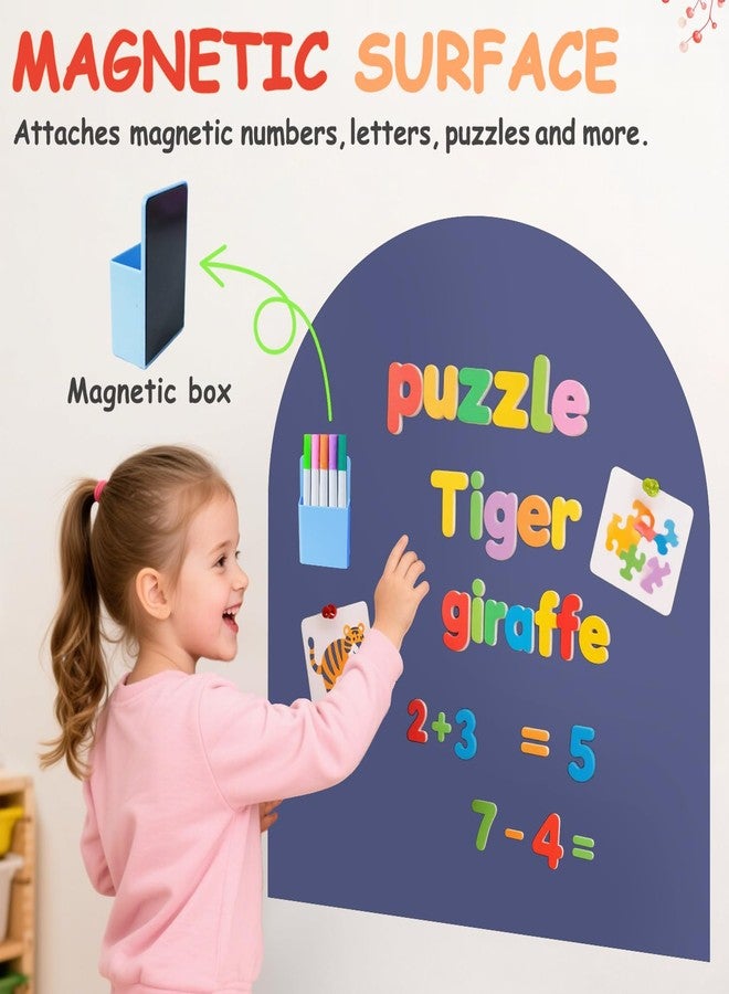 OMKSIH Arch Magnetic Wall Decal for Kids 40x32 Inches Magnetic Chalk Board Sticker Magnet Chalkboard for Wall Peel and Stick Self Adhesive Blackboard Multifunctional for Playroom Home Office School - Image 3
