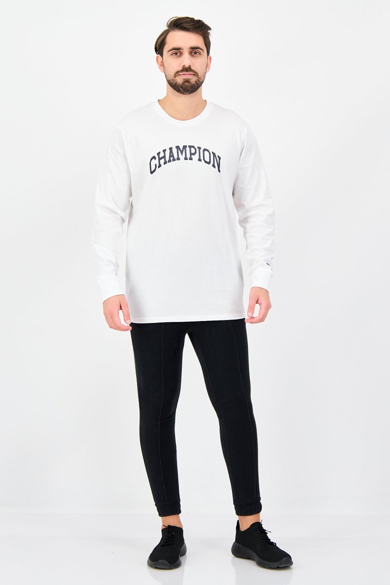 Champion Men Sportswear Fit Long Sleeve Outdoor T-Shirt, White - Image 2