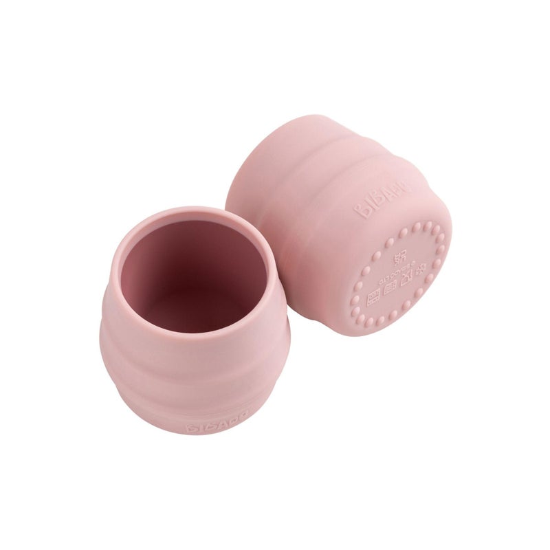 BIBaDO - Sippit Silicone Baby Cup, Blush (2-Pack) - Open Training Silicone Cups - Soft, Non Slip Grip, Weighted Base - Durable, Dishwasher Safe, BPA Free - Toddler Cups - Baby Essentials - 6 Months+ - Image 1