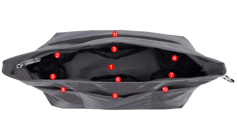 Vercord Purse Organizer Insert Bag Tote Handbags Pocketbook Inserts Organizers Zipper 11 Pockets Grey Small - Image 4