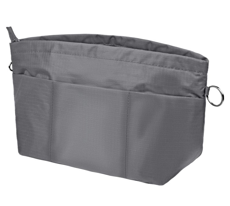 Vercord Purse Organizer Insert Bag Tote Handbags Pocketbook Inserts Organizers Zipper 11 Pockets Grey Small - Image 1