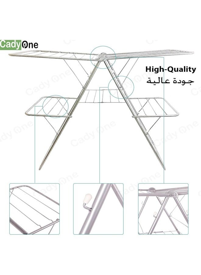 2-Shelves Galvanised Steel Laundry Rack Silver 120x17.5x61 cm - pzsku/Z501FCF4CCE4EB0029998Z/45/_/1739867356/880d5cfb-3a47-4bd8-8326-c7e14373b853