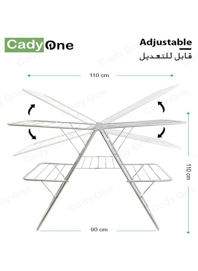 2-Shelves Galvanised Steel Laundry Rack Silver 120x17.5x61 cm - pzsku/Z501FCF4CCE4EB0029998Z/45/_/1739867447/d160ee19-99e7-47b9-8d70-941912f5cd2d