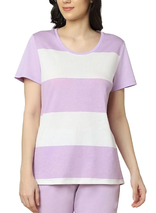 Triumph Triumph 100% Organic Cotton Soft Feel Breatheable Fabric Capri Set Purple