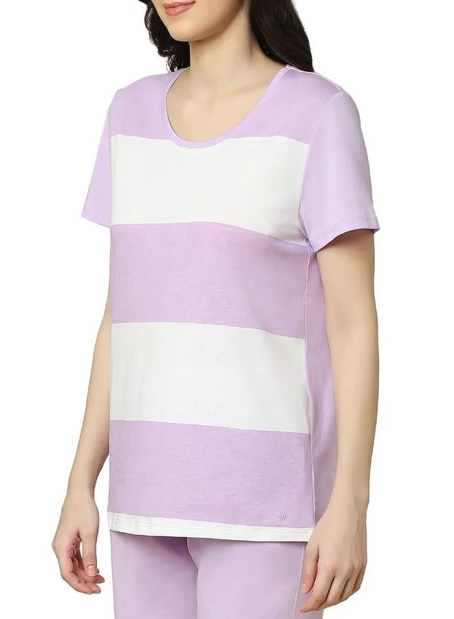 Triumph Triumph 100% Organic Cotton Soft Feel Breatheable Fabric Capri Set Purple