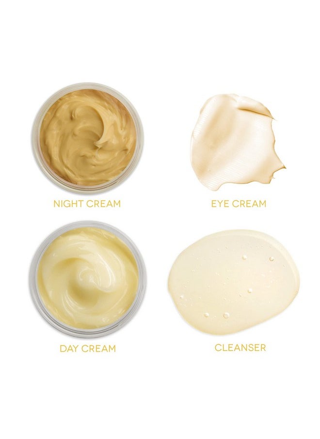 earth to skin - Facial Care Starter Set: Manuka Honey Cleanser (1.0 Fl Oz) Day Gel Cream (0.5 Fl Oz) Night Cream (0.5 Fl Oz) And Royel Jelly Eye Cream (0.23 Fl Oz) - Image 1