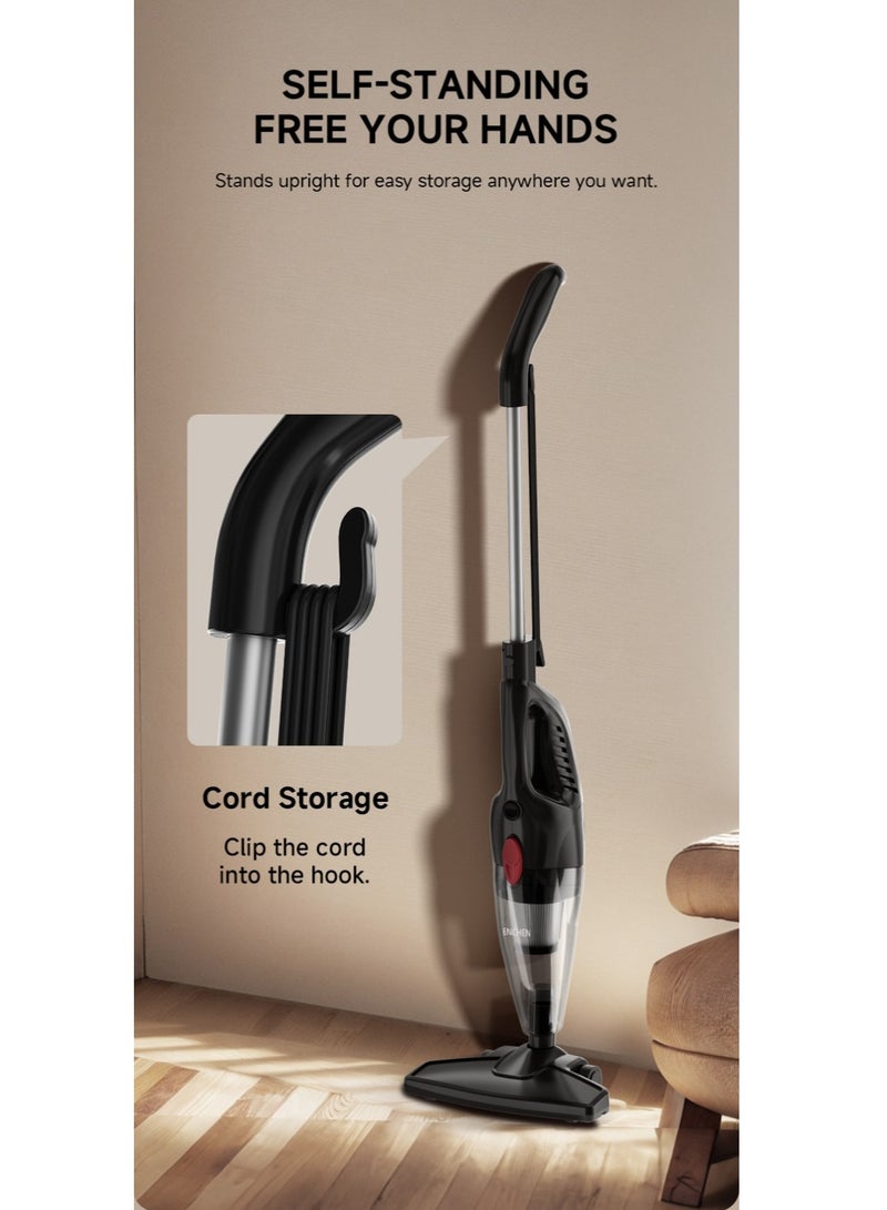 إنشن مكنسة كهربائية محمولة 2 في 1، قوة شفط 650 وات 14000 باسكال وسعة 1.2 لتر، نظام ترشيح مركزي كبير لشعر السيارة والمنزل والمطبخ - Image 5