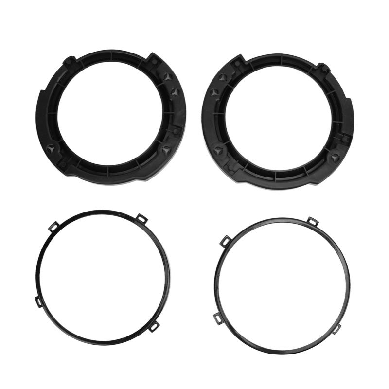 Headlight Mounting Retaining Bracket Ring Set Replacement for Jeep Wrangler JK 2007-2017 - ABS Metal Construction Black Round Headlight Mounting Bracket Ring for Vehicle Stability - Image 2