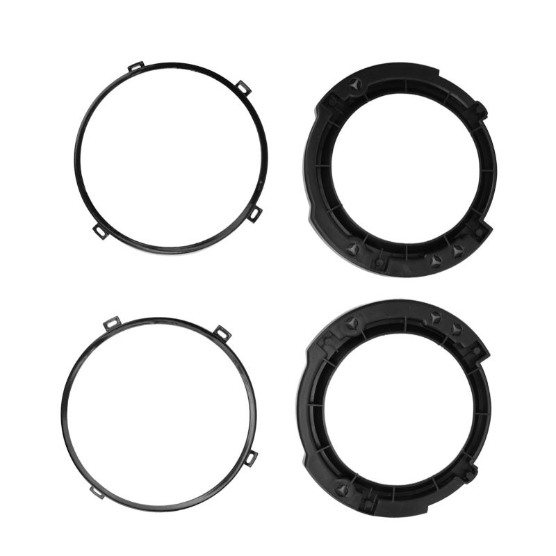 Headlight Mounting Retaining Bracket Ring Set Replacement for Jeep Wrangler JK 2007-2017 - ABS Metal Construction Black Round Headlight Mounting Bracket Ring for Vehicle Stability - Image 5