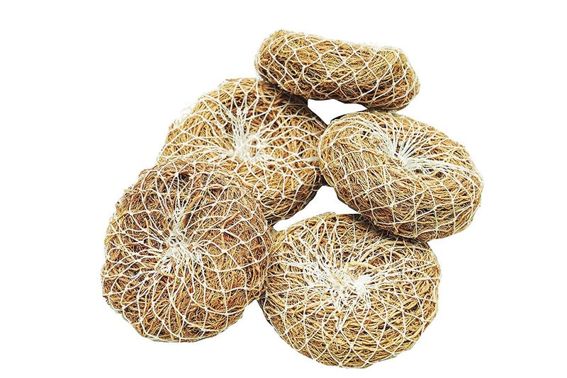 LJL Traders Kerala Traditional Ayurvedic Long Lasting Handmade Ramacham Herbal Bath Scrubber For Women & Men/Natural Vetiver (Khus) - Pack of 5 - Image 2