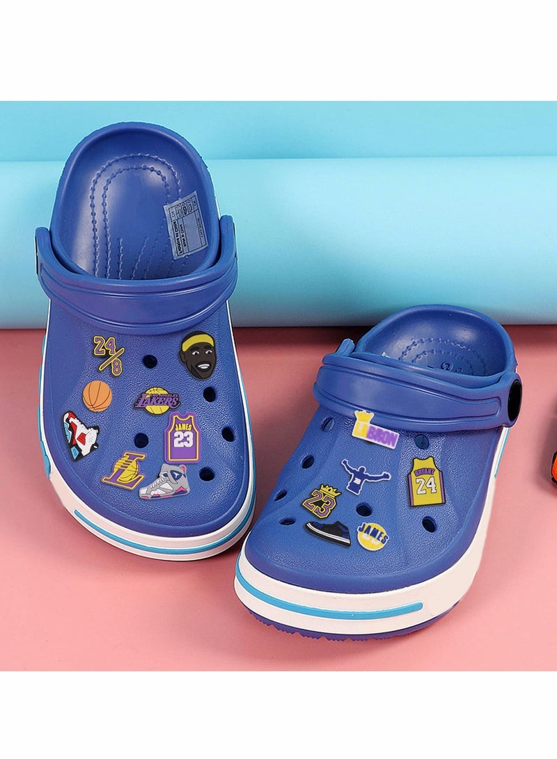 Excefore Shoe Decoration Charms 34 Pcs Croc Charm Accessories K J Jibbitz Charms for Basketball Fans for Clog Wristbands Bracelets for Laker Fans - Image 2