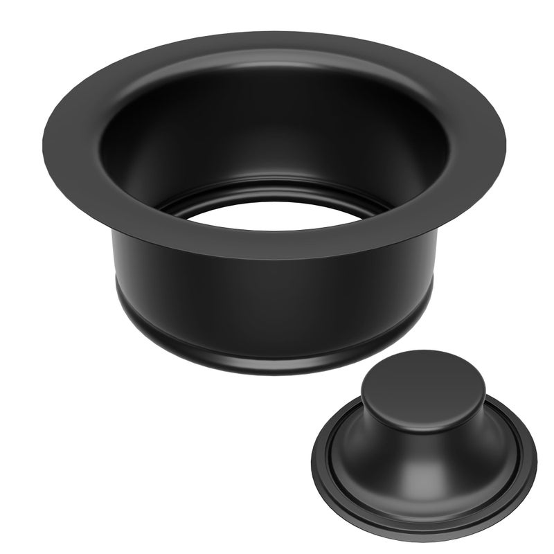 EXAKEY Kitchen Sink Garbage Disposal Flange and StopperSink Drain Flange with Stopper for Garbage Disposal Stainless Steel Fit Universal 312 Inch Standard Sink Drain Opening Matte Black - Image 2