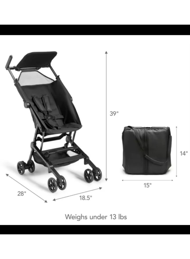 Ultra-Compact Lightweight Convertible Travel Stroller for Kids – Seat-to-Pram Mode, Airplane-Friendly Design, 12 lbs, 5-Point Harness, Sunshade & Carry Bag | Smooth Swivel Wheels & Under-Seat Storage - Image 4