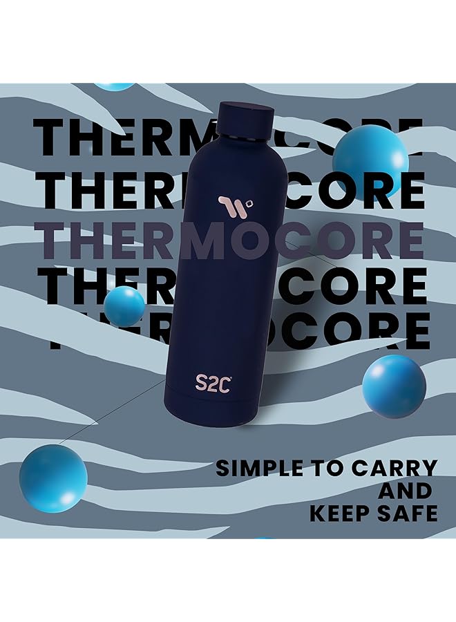 S2C Water Bottle Stainless Steel 750ml Double Wall insulated Water Bottles for Hot Water Gym Bottle Stainless Steel Water Bottle for Kids School Flask Bottle Hot water bottle (BLUE 750ml) - Image 4