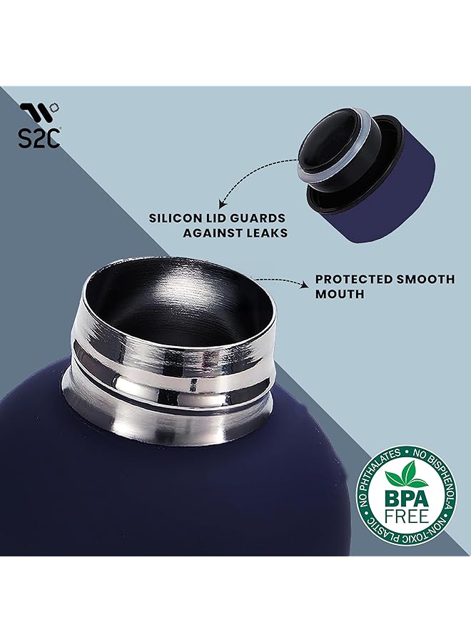 S2C Water Bottle Stainless Steel 750ml Double Wall insulated Water Bottles for Hot Water Gym Bottle Stainless Steel Water Bottle for Kids School Flask Bottle Hot water bottle (BLUE 750ml) - Image 3