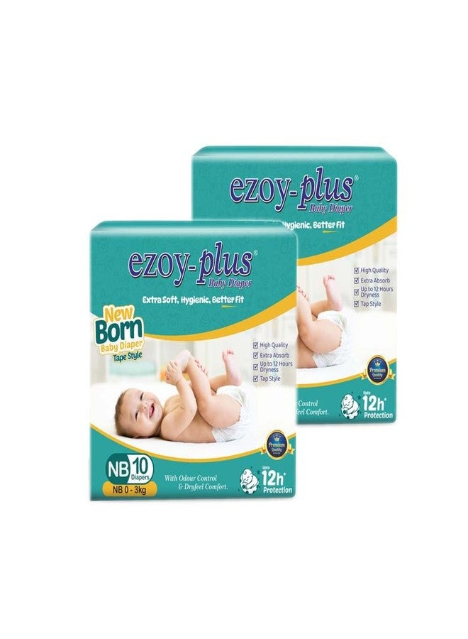 Ezoyplus Ezoy-Plus Baby Diapers, Newborn Size NB 0-3kg, 20 Count, Tape Style, 12 Hour Protection - Image 1