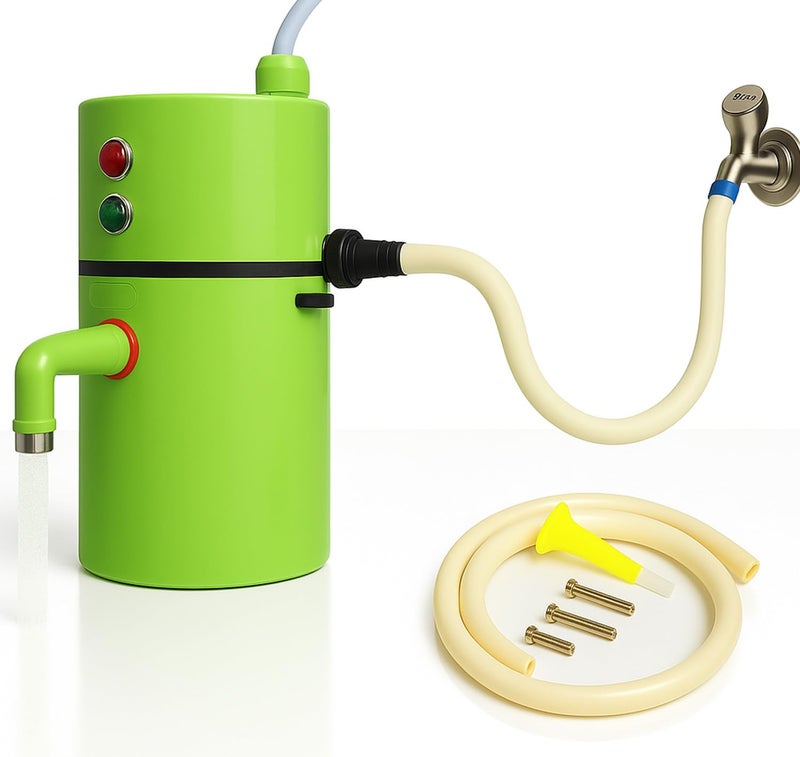 PANCA Auto Cut-Off Instant Water Heater | Portable Electric Geyser for Bathroom, Kitchen, Office, Saloon & Home | Shockproof Fast Heating Mini Hot Water Device | Energy Efficient (Green) - Image 1