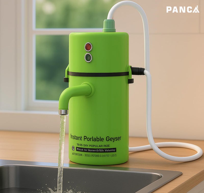 PANCA Auto Cut-Off Instant Water Heater | Portable Electric Geyser for Bathroom, Kitchen, Office, Saloon & Home | Shockproof Fast Heating Mini Hot Water Device | Energy Efficient (Green) - Image 5