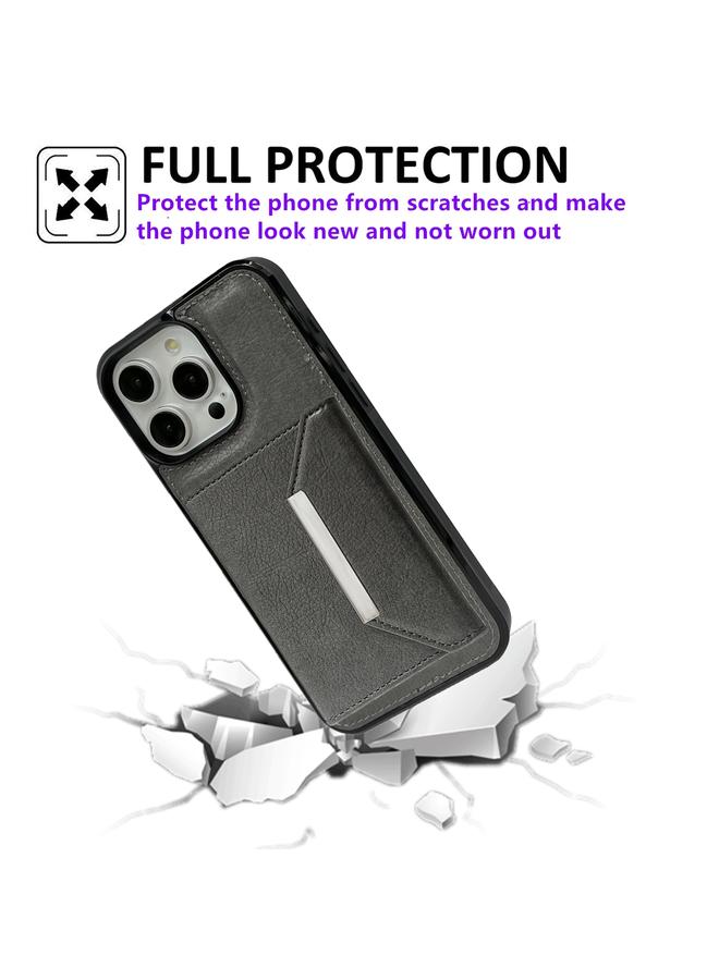 Zaboon Case For iPhone 12 Pro Max Solid Color Metal Buckle Card Slots Bag Phone Case - Image 5