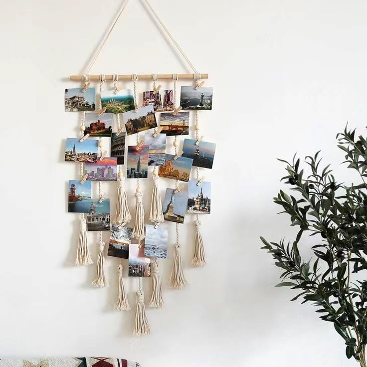 Qenk 2Pcs 15 Inch Natural Driftwood Decorative Branches Farmhouse Home Wall Hanging Decor Hanging Jewelry Organizers with 5 Hooks - Image 5