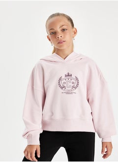 DeFacto Girl Oversize Fit Hooded Long Sleeve Knitted Sweatshirt  - Image 2