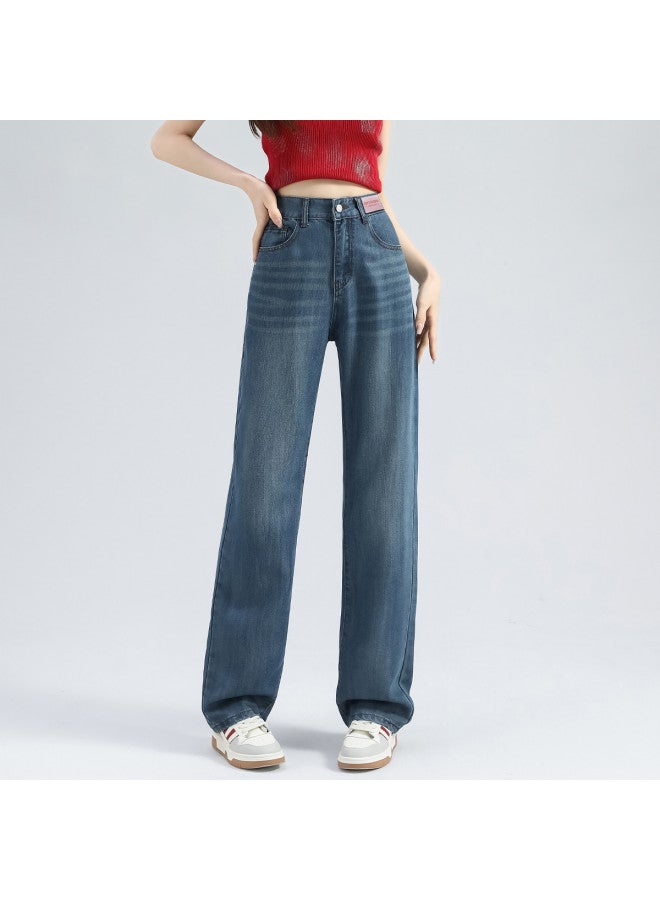 EPTISON Women's Fashion Jeans 2025 Summer Tencel Lyocell Thin High-waisted Loose Wide-leg Pants - Image 5