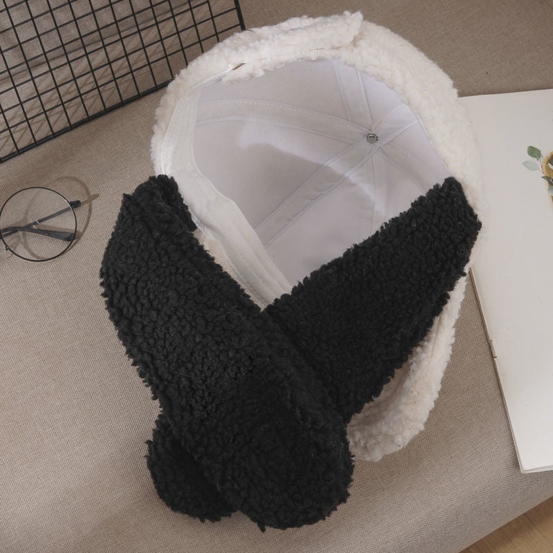 PU Baseball Cap Men Solid Color Outdoor Elderly Dad Winter Hat - Image 4