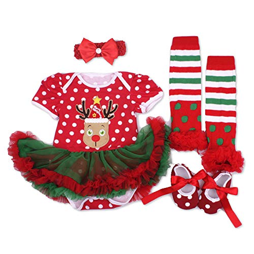 NPK collection Doll Clothes Outfit for 2023 Reborn Baby Red Tutu Dress 4 PcsSet - Image 1