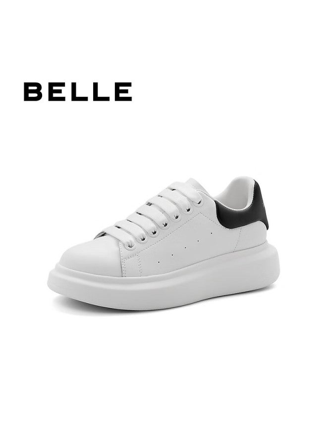 Belle Thick-soled White Sneakers For Women, Same Style As In Department Stores, Contrasting Color Platform Shoes Z2u1dcm5 Black Tail Wing - Classic Style 38 - Image 1