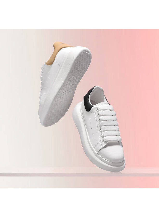 Belle Thick-soled White Sneakers For Women, Same Style As In Department Stores, Contrasting Color Platform Shoes Z2u1dcm5 Black Tail Wing - Classic Style 38 - Image 3