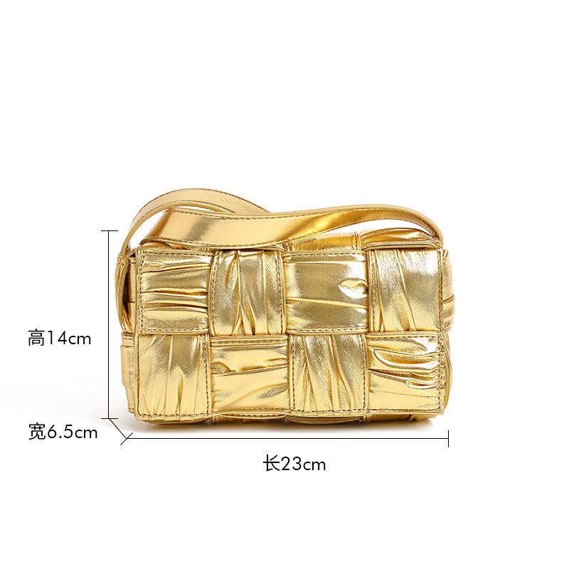 Woven Bags For Women High-Quality Large-Capacity Shoulder Crossbody Bag Checkered Pleated Women'S Bag - Image 3
