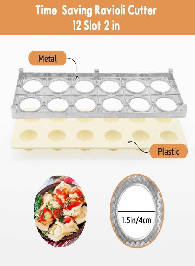 GIASSVIO 8in1 Ravioli Gnocchi Pasta Dumpling Noodle Maker Cutter Press Mold Stamp - Pasta Manual Accessories Homemade Essentials Making Tool Kit w/Silicone Pastry Mats, Wooden Dough Roller Rolling Pin - Image 3