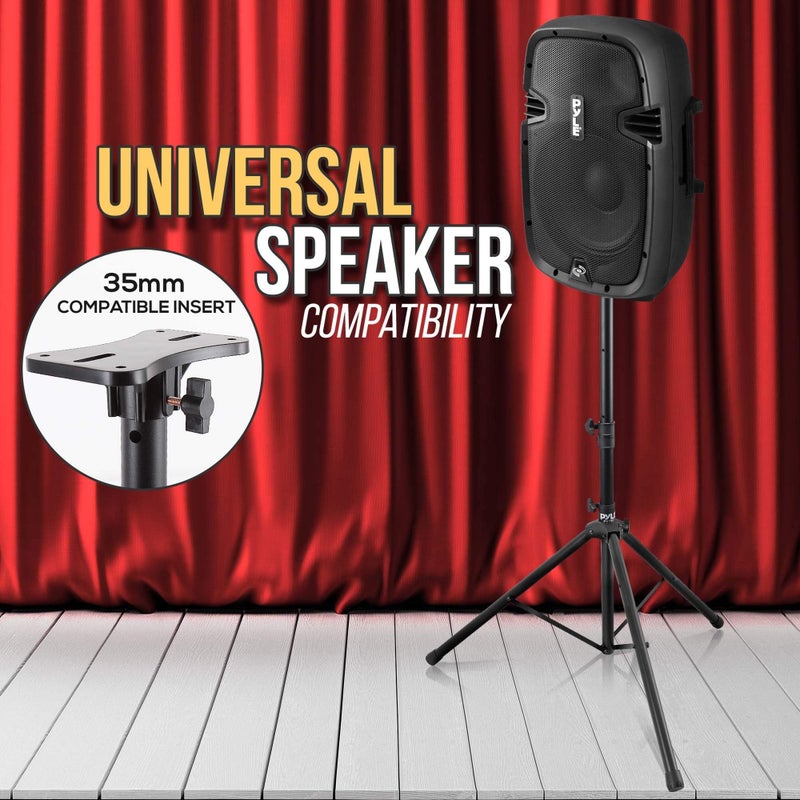 Pyle Mount Holder Heavy Duty Rubber Capped Tripod, Adjustable Height from 36.2 x 58.0 inches, Locking Safety PIN and 35mm Compatible Insert, On-Stage or In-Studio Use - PSTND1 - Image 3
