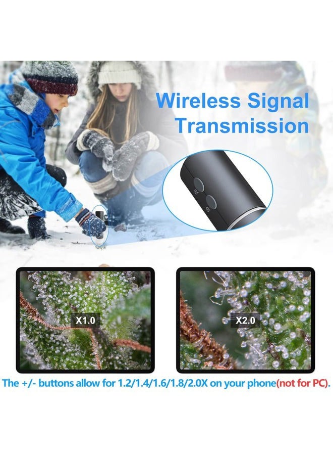 Ninyoon 4K WiFi Microscope for iPhone Android PC, 50-1000X USB Digital Microscope Wireless Super HD Endoscope Camera Compatible with All Cellphones iPad Android Tablet Windows Mac Chrome Linux - Image 3