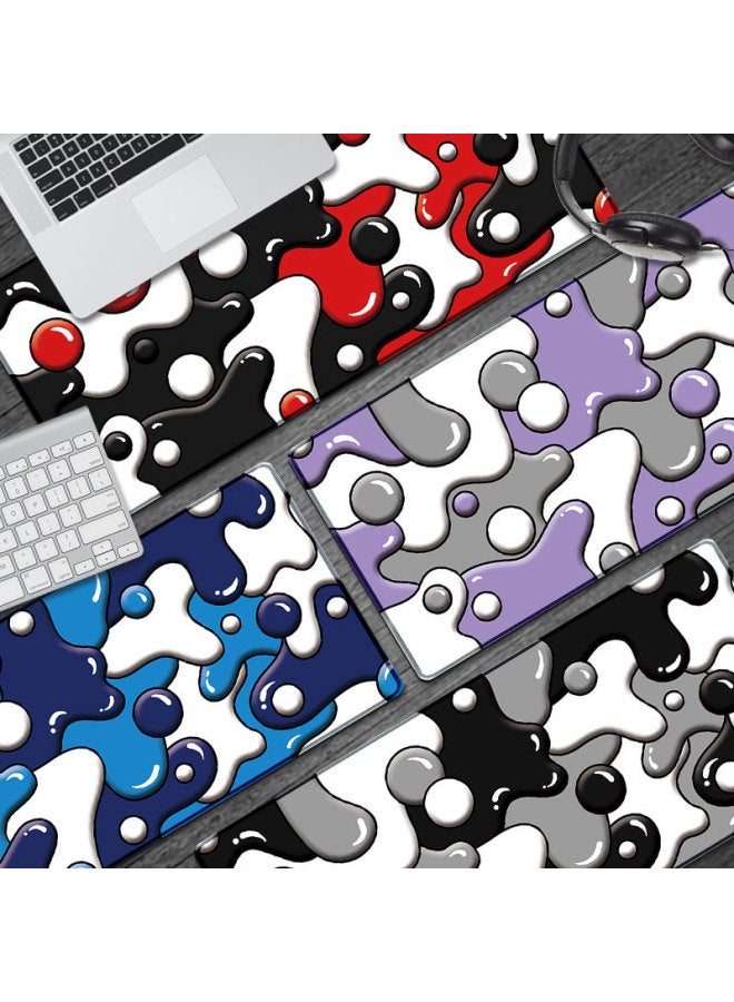 Contrast Color Black And White Black And Red Fluid Mouse Pad Prevention Mouse Hand Table Pad Precision Lock Keyboard Pad-Color:300*600*3mm-Pattern:Style 2  - Image 2
