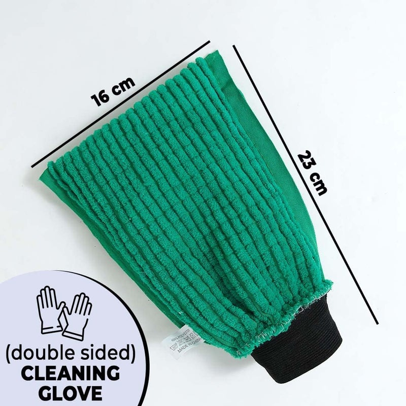 Kuber Industries Kuber Industries Chenille Dry Mitt Gloves|Multi-Purpose Gloves For Kitchen, Home & Laptop Cleaning|Lint & Scratch Free|Super Absorbent|Extra Large But Light Weight |FH8058|Dark Green - Image 3