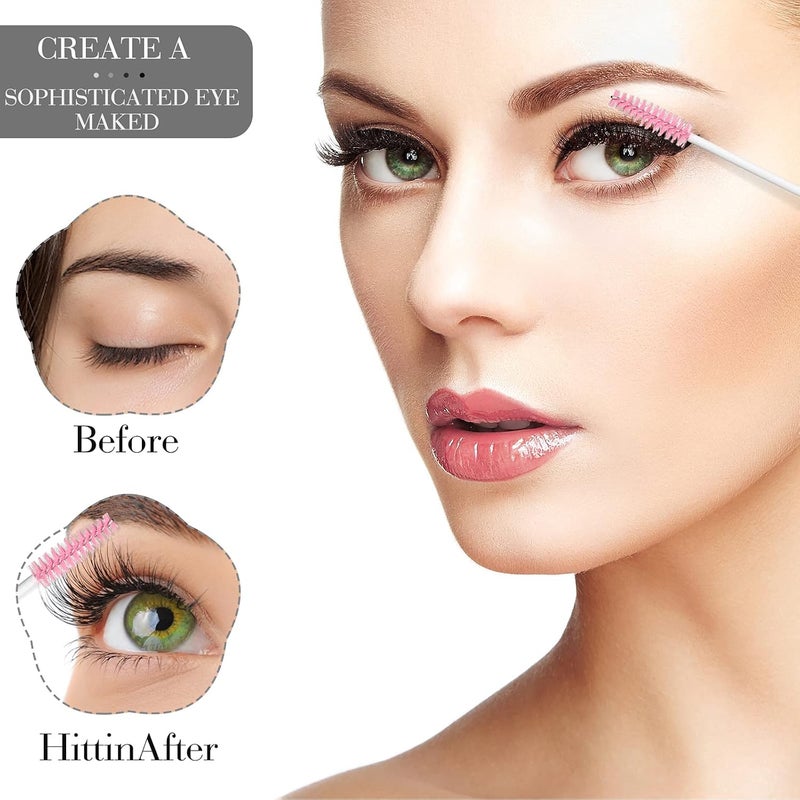 Obinhere 300 Disposable eyelash brush (White&Pink) - Image 4