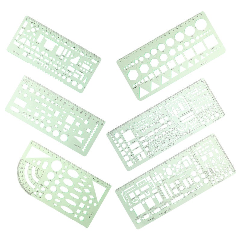 Architectural Drawing Template Set Plastic Stencils For Drafting Technical Art Design - Image 2