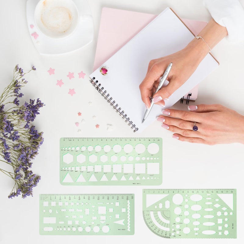 Architectural Drawing Template Set Plastic Stencils For Drafting Technical Art Design - Image 5