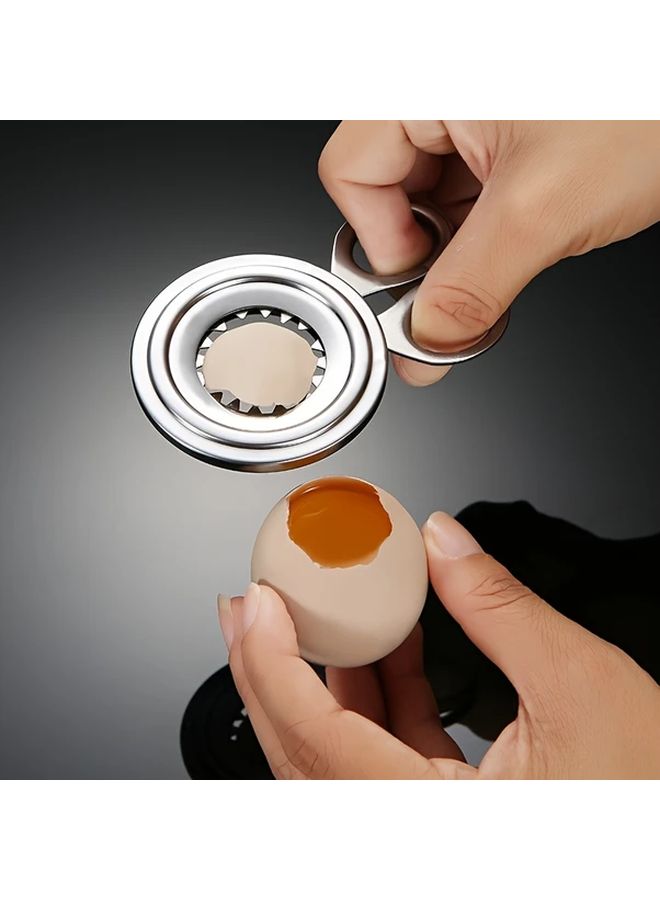 Stainless Steel Egg Cracker Manual Opener With Quick Shell Removal Silvery Color - Image 5