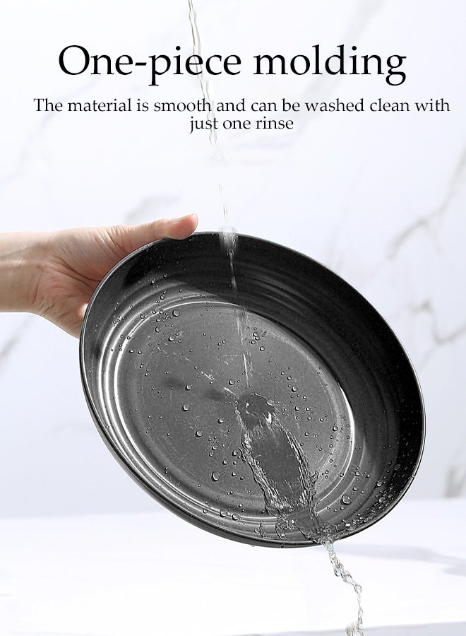 DUNISO 32pcs Wheat Straw Dinnerware Set Unbreakable and Reusable Light Weight Dinner Set Black Portable Outdoor Camping Dishes Set Plates Bowls Cups Tableware Set - Image 3