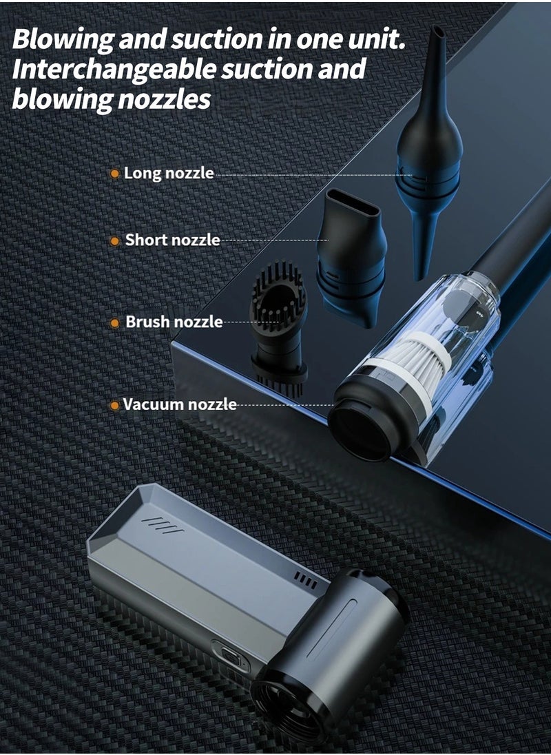 Compressed Air Duster, Electric Air Duster and Vacuum 2 in 1 with 4 Adjustable Speeds, 150,000 RPM, 4000mAh Battery, 120W Power, and 20,000Pa Suction