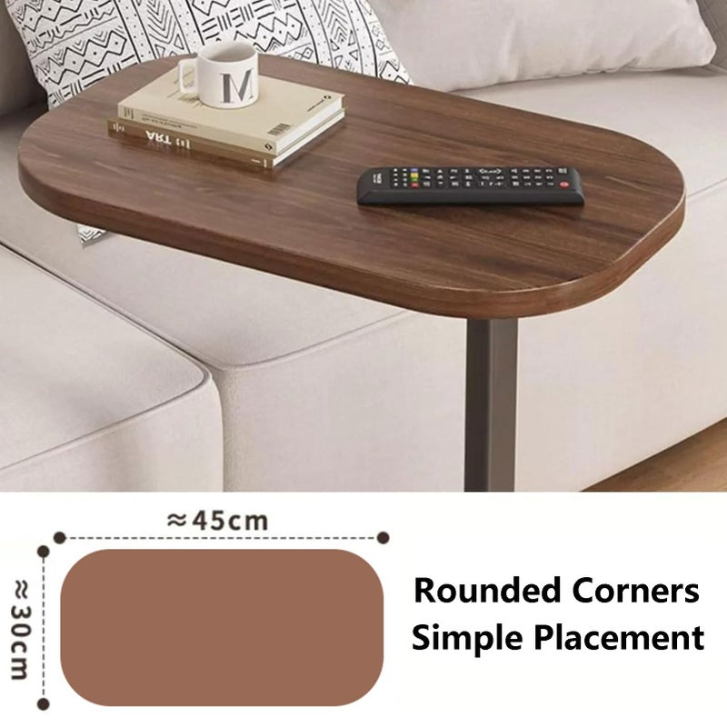 Uand home Side Table Small End Table,C-Shaped Wood Sofa Table with Metal Frame,Modern Minimalist Tea Coffee Table for Living Room, Bedroom, Small Spaces - Image 2