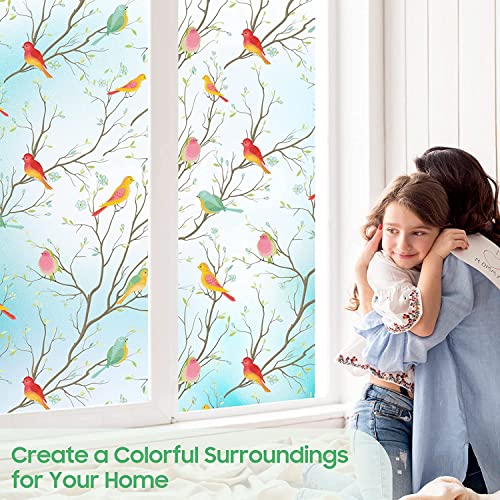 GK Trading Starlite Birds Window Film Decorative No Adhesive, Frosting Privacy Film for Glass Windows, Static Cling Frosted Window for Home Office UV Protection (24x48 inch) - Image 4