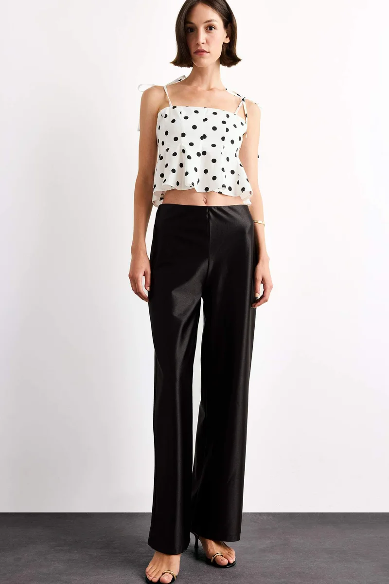 DeFacto Relax Fit Regular Hem Satin Trousers