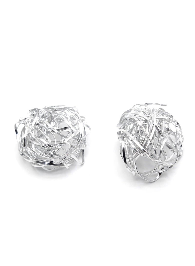 Captaintech Flower Frog Floral Cage Vase Filler, Floral Arrangement Fixer Tool, Flower Arranging Holder Vase Filler for Centerpieces Vases, DIY Material Deformable, Silver - Image 1