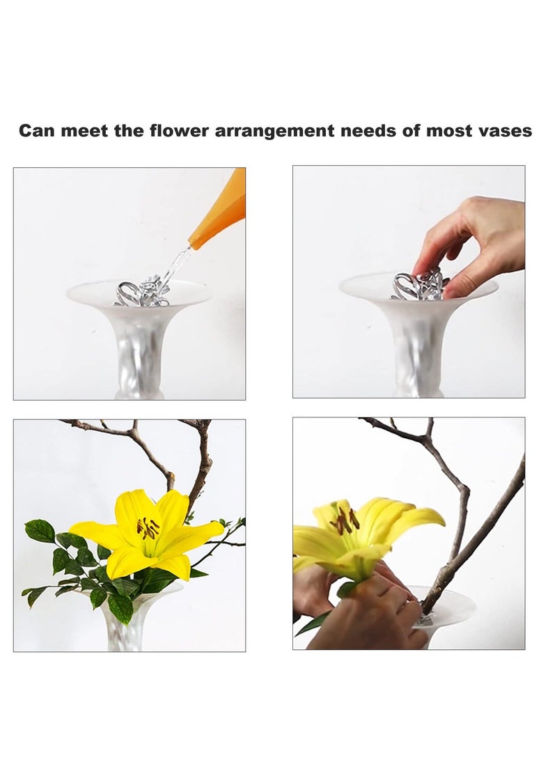 Captaintech Flower Frog Floral Cage Vase Filler, Floral Arrangement Fixer Tool, Flower Arranging Holder Vase Filler for Centerpieces Vases, DIY Material Deformable, Silver - Image 2